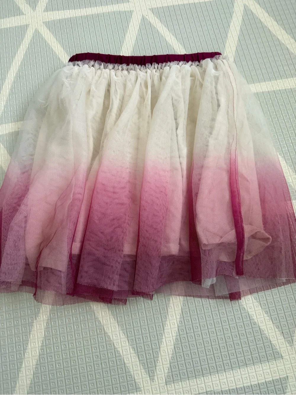 TEA Girls Ombre Tulle Skater Skirt - Pink to Burgundy